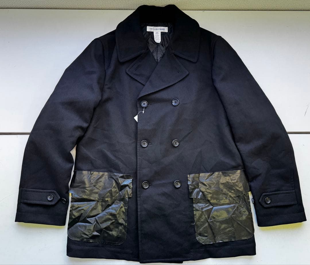 未使用25aw comme des garcons shirt 縮絨コートL 黒