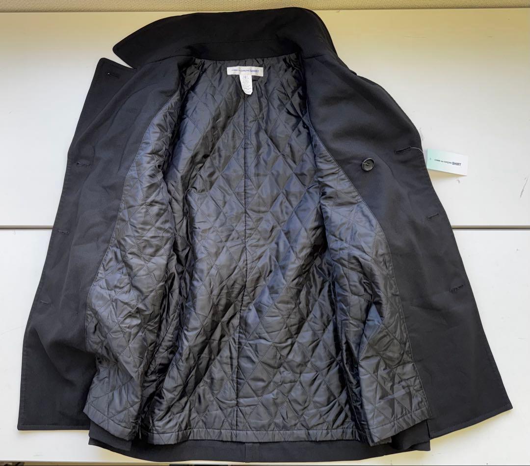 未使用25aw comme des garcons shirt 縮絨コートL 黒