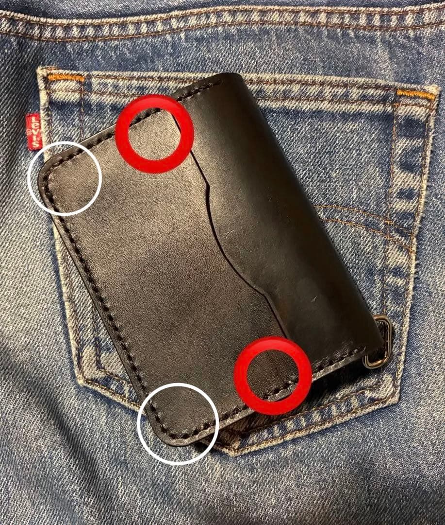 ショート　トラッカーウォレット　シルバー925アポロコンチョカスタム前面後面