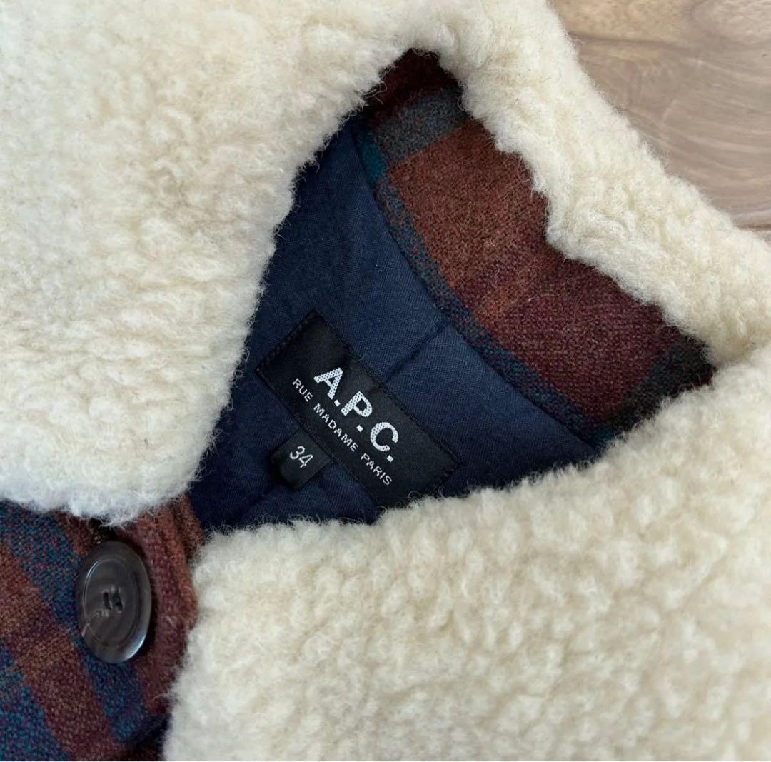 A.P.C.アーペーセーチェックロングコート