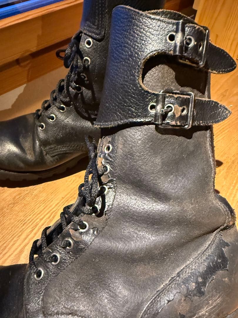フレンチアーミー　ダブルストラップコンバットブーツ　ヴィンテージ