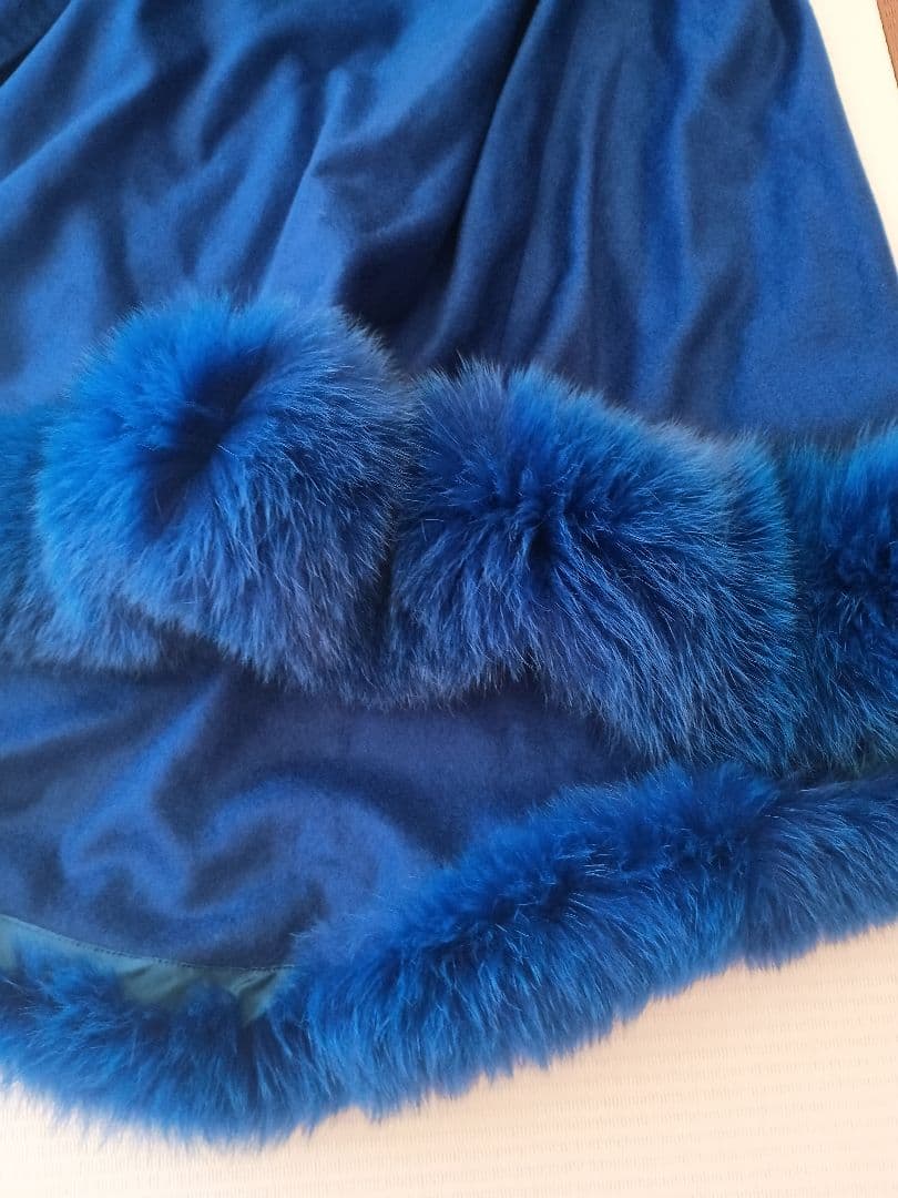 カシミヤ100%とフォックス毛皮のマント 三陽商会