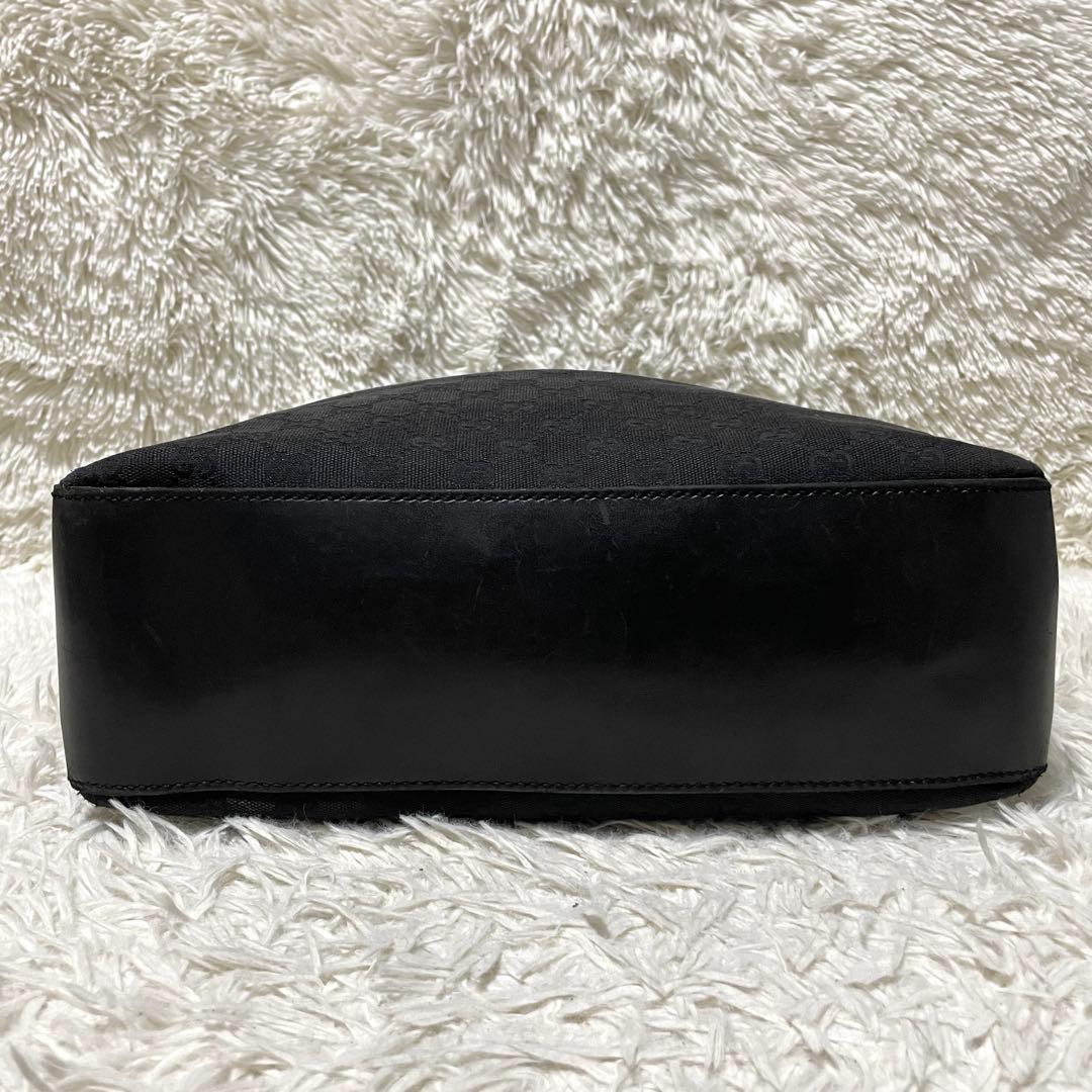 【美品】GUCCI グッチ　トートバッグ　キャンバス　レザー　ブラック　大容量