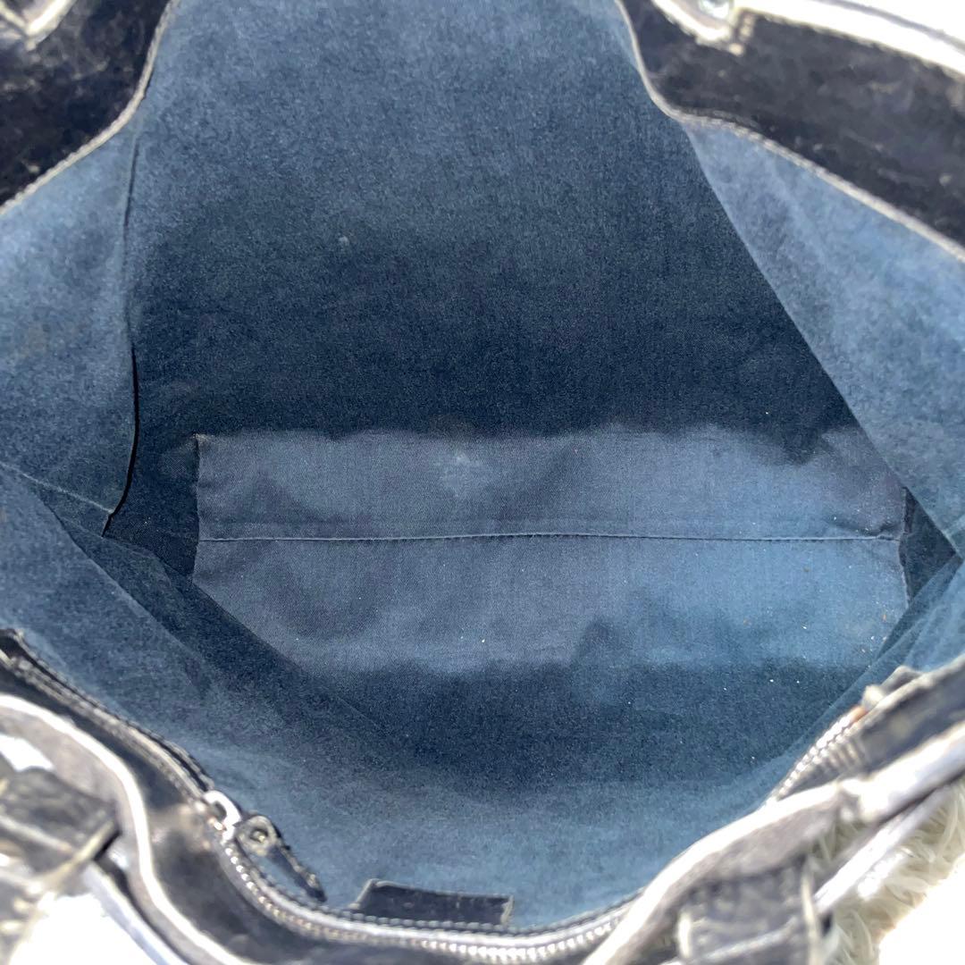 【美品】GUCCI グッチ　トートバッグ　キャンバス　レザー　ブラック　大容量