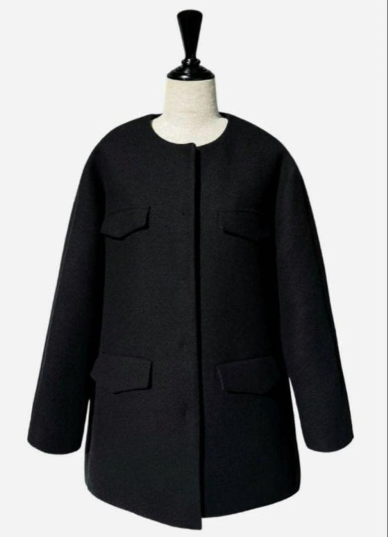 shéller collarress wool middle coat/0002