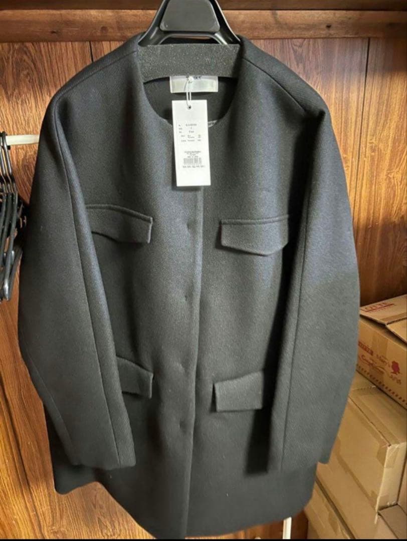 shéller collarress wool middle coat/0002