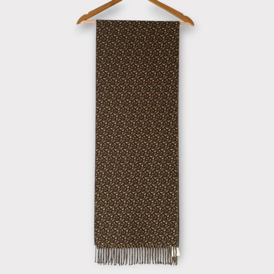 美品 BURBERRY カシミヤマフラー TBロゴ ブラウン 希少