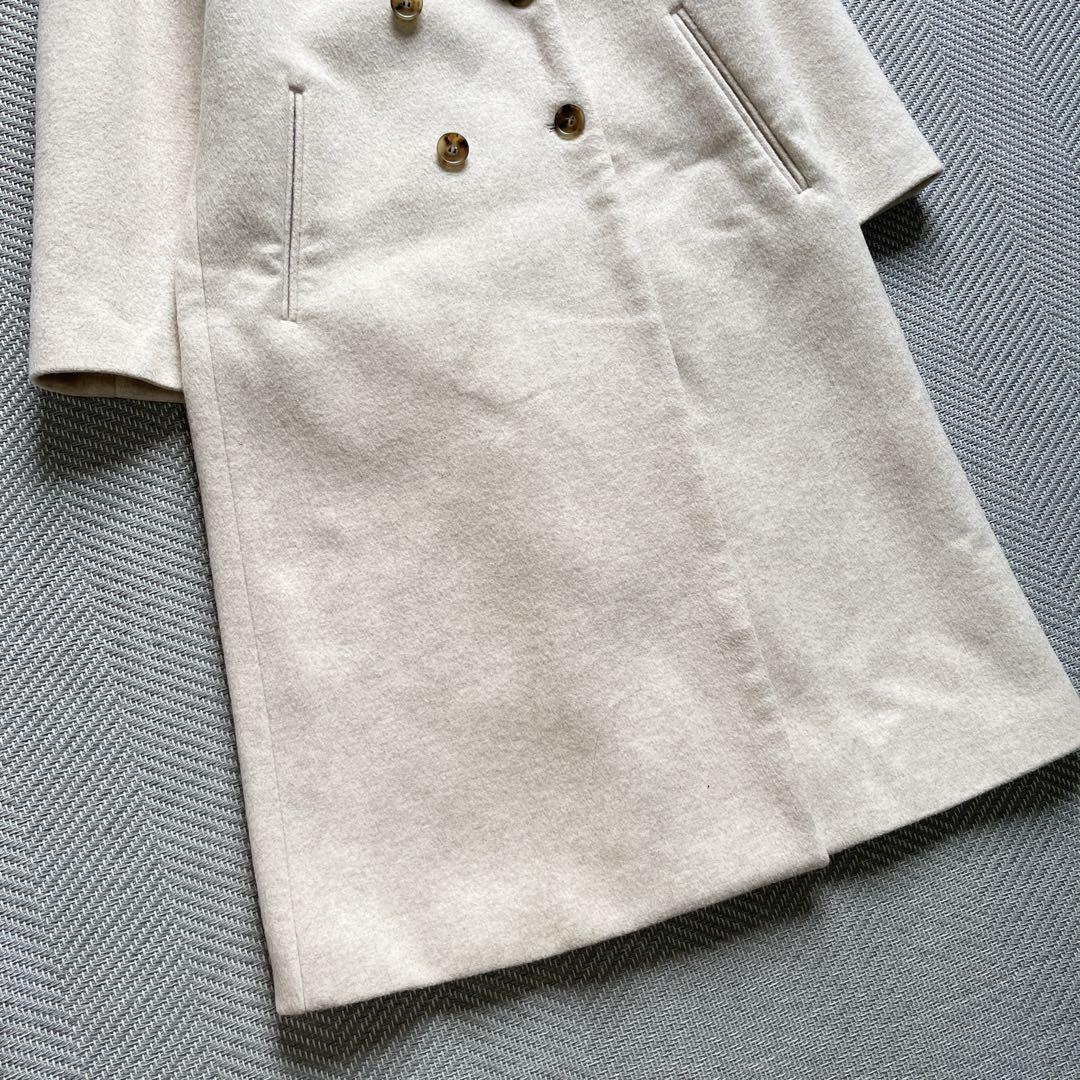 美品　フレームワーク　ダブルチェスターコート　ロング　カシミヤ混　大きいサイズ