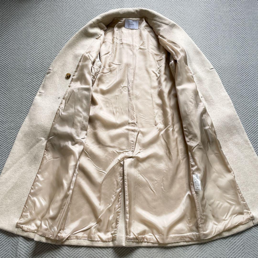 美品　フレームワーク　ダブルチェスターコート　ロング　カシミヤ混　大きいサイズ