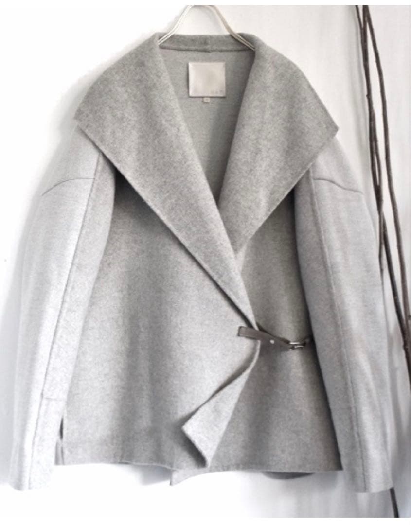 自由区コート 飾りベルト付き　ダブルフェイス