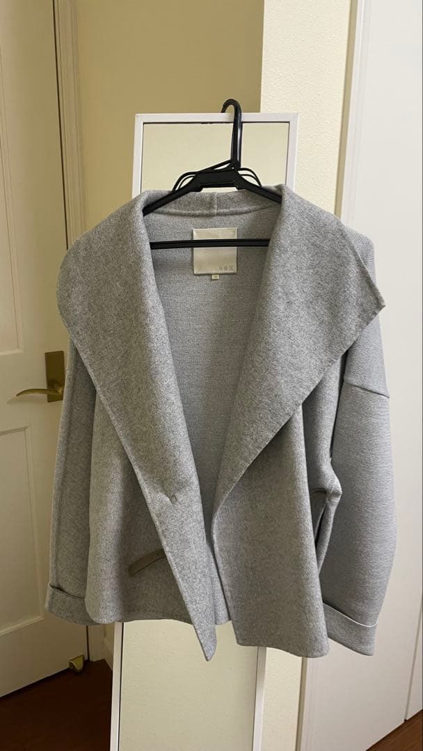 自由区コート 飾りベルト付き　ダブルフェイス