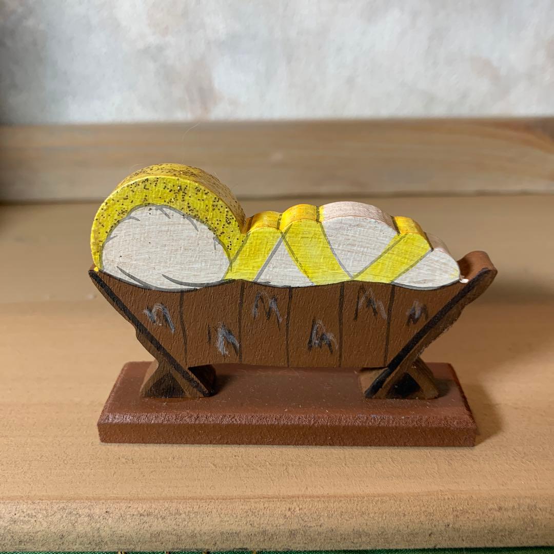 ドイツ製　木製人形　レアな大型のビンテージの手書きの￼可愛いクリッペ人形セット！