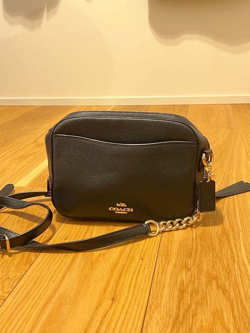 【未使用品】COACH タッセルブラックレザーバッグ