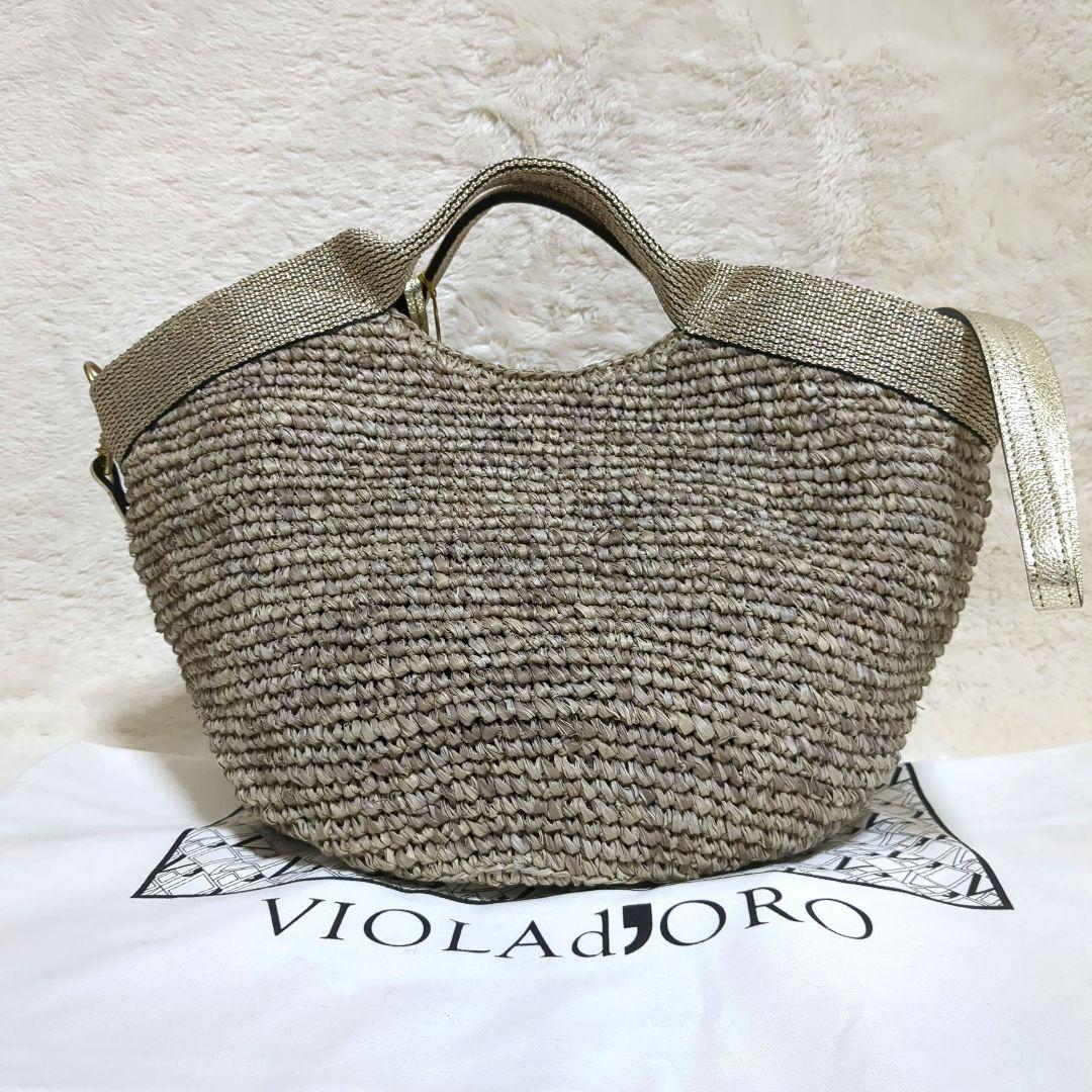 専用 未使用級✨️VIOLA d'ORO カゴバッグ2way ショルダーバッグ