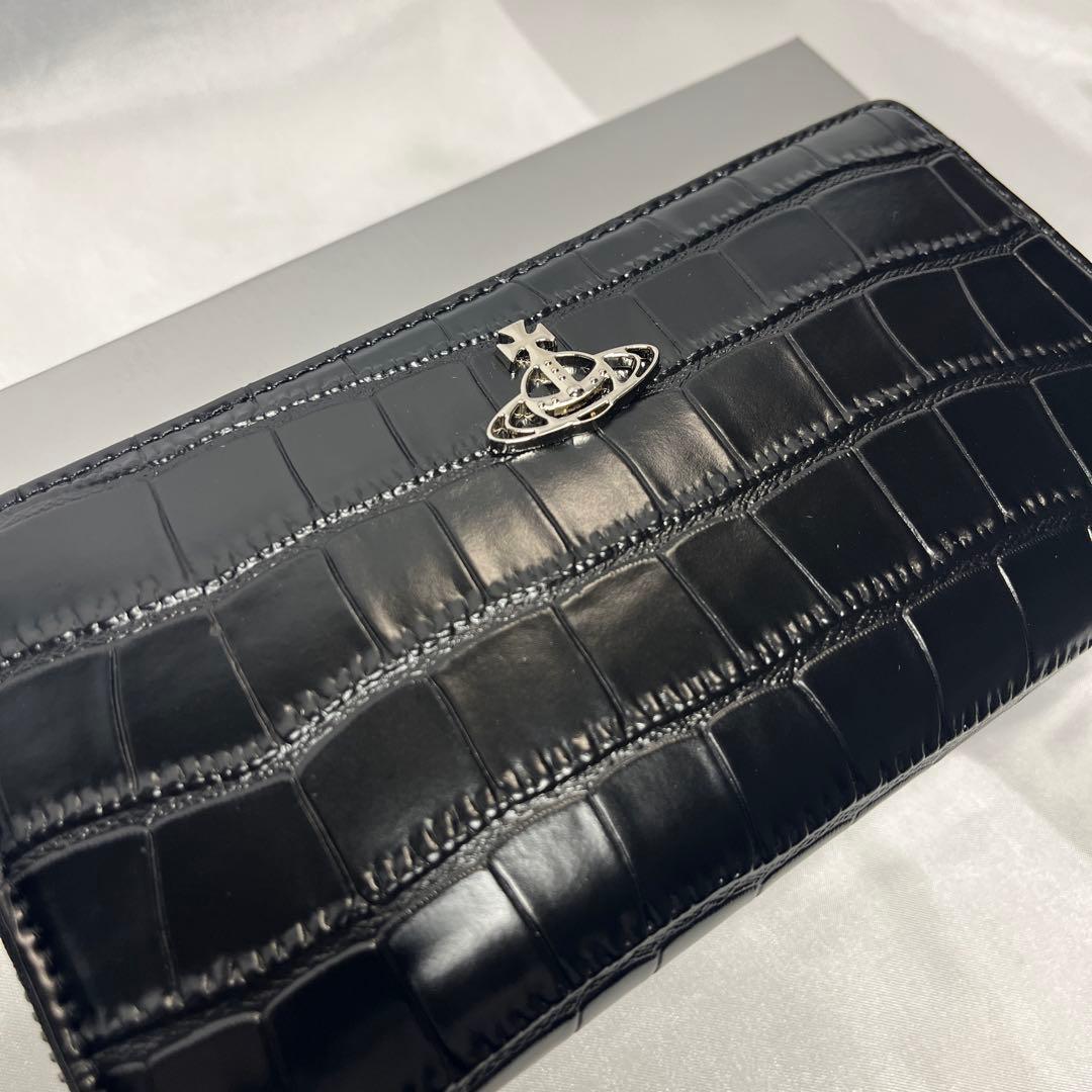 新品 Vivienne Westwood 黒クロコダイル柄 長財布 バレンタイン