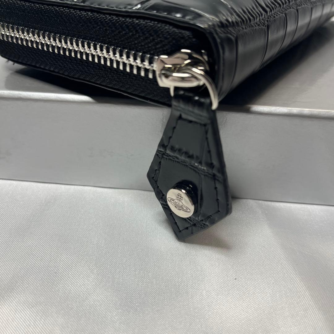 新品 Vivienne Westwood 黒クロコダイル柄 長財布 バレンタイン
