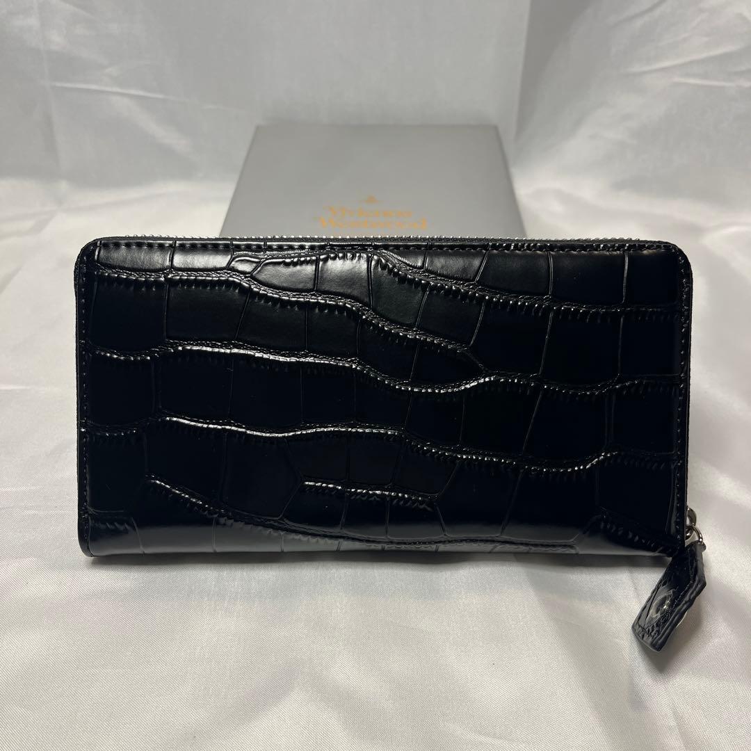 新品 Vivienne Westwood 黒クロコダイル柄 長財布 バレンタイン