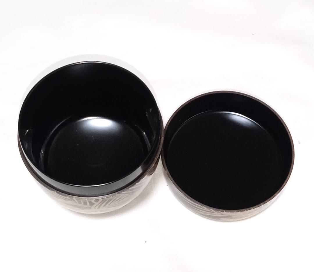 茶道具　蒔絵師祐志作　黒漆塗宝山来金蒔絵大棗　骨董　美品！！