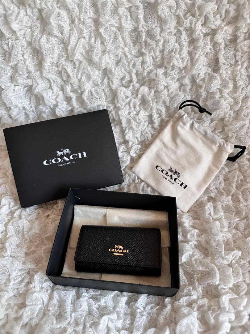 【新品✨未使用品】COACH 6 リング キー ケース クロスグレイン レザー