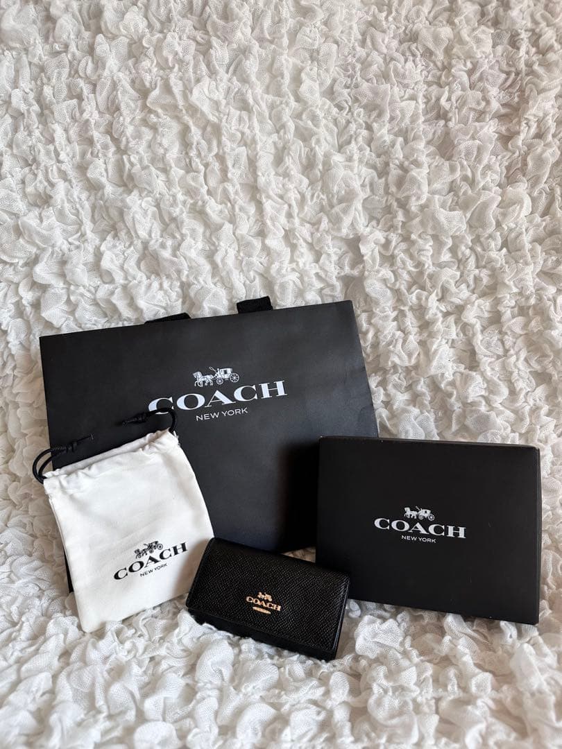 【新品✨未使用品】COACH 6 リング キー ケース クロスグレイン レザー