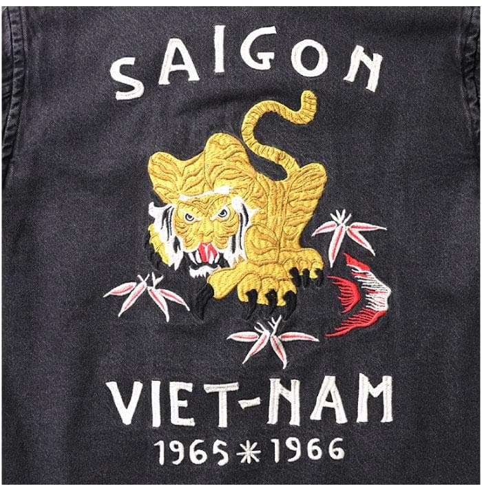 新品＊HOUSTON ヒューストン デニムジャケット ベトジャン XL 虎