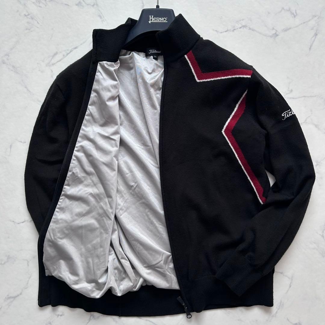 XL 美品 タイトリスト ブルゾン ジャンパー ジャケット ダブルジップ 黒