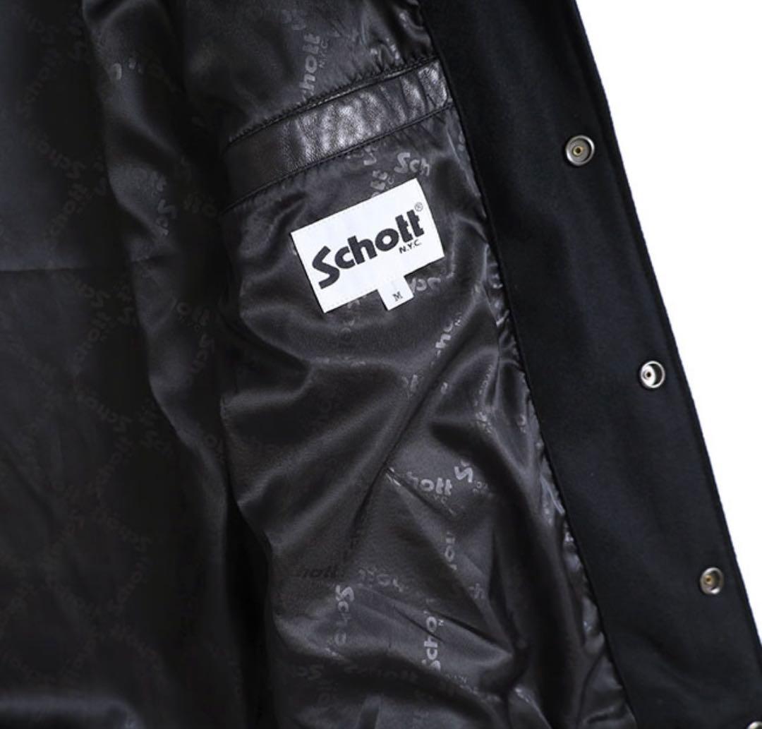 【希少】ホワイトマウンテニアリング　SCHOTT スタジャン　ブラック　M