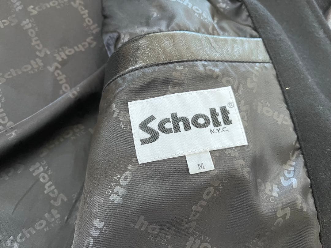 【希少】ホワイトマウンテニアリング　SCHOTT スタジャン　ブラック　M