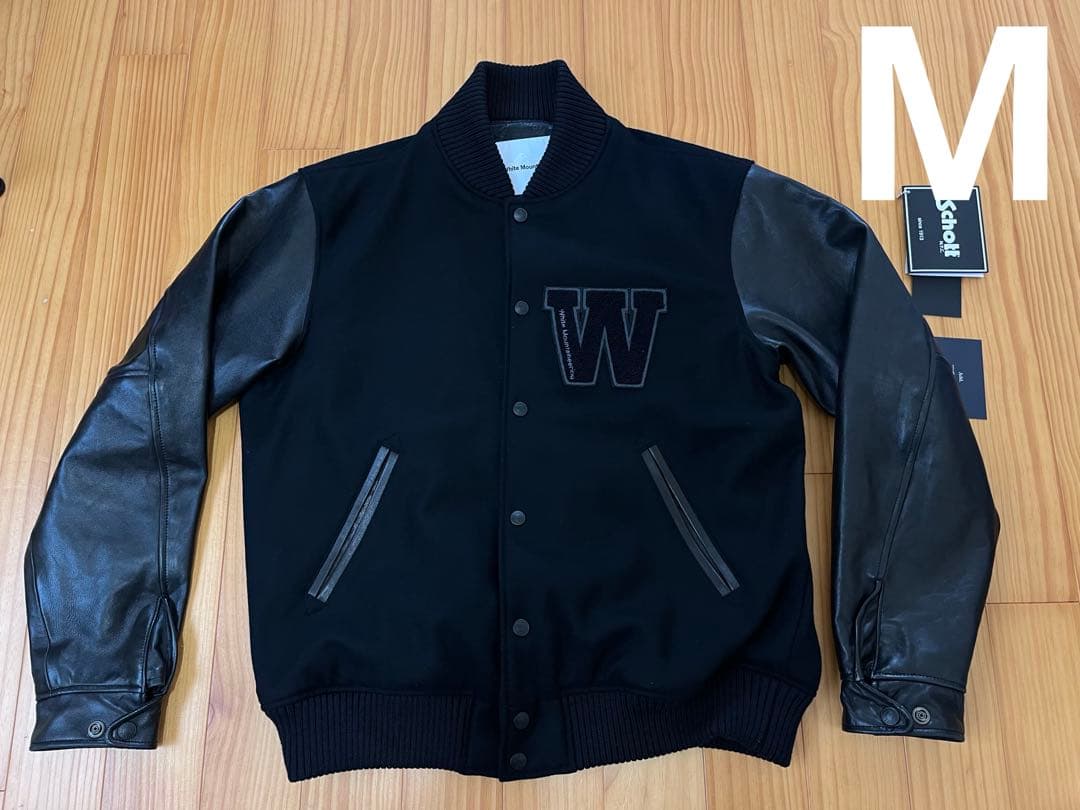 【希少】ホワイトマウンテニアリング　SCHOTT スタジャン　ブラック　M