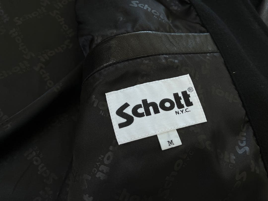 【希少】ホワイトマウンテニアリング　SCHOTT スタジャン　ブラック　M