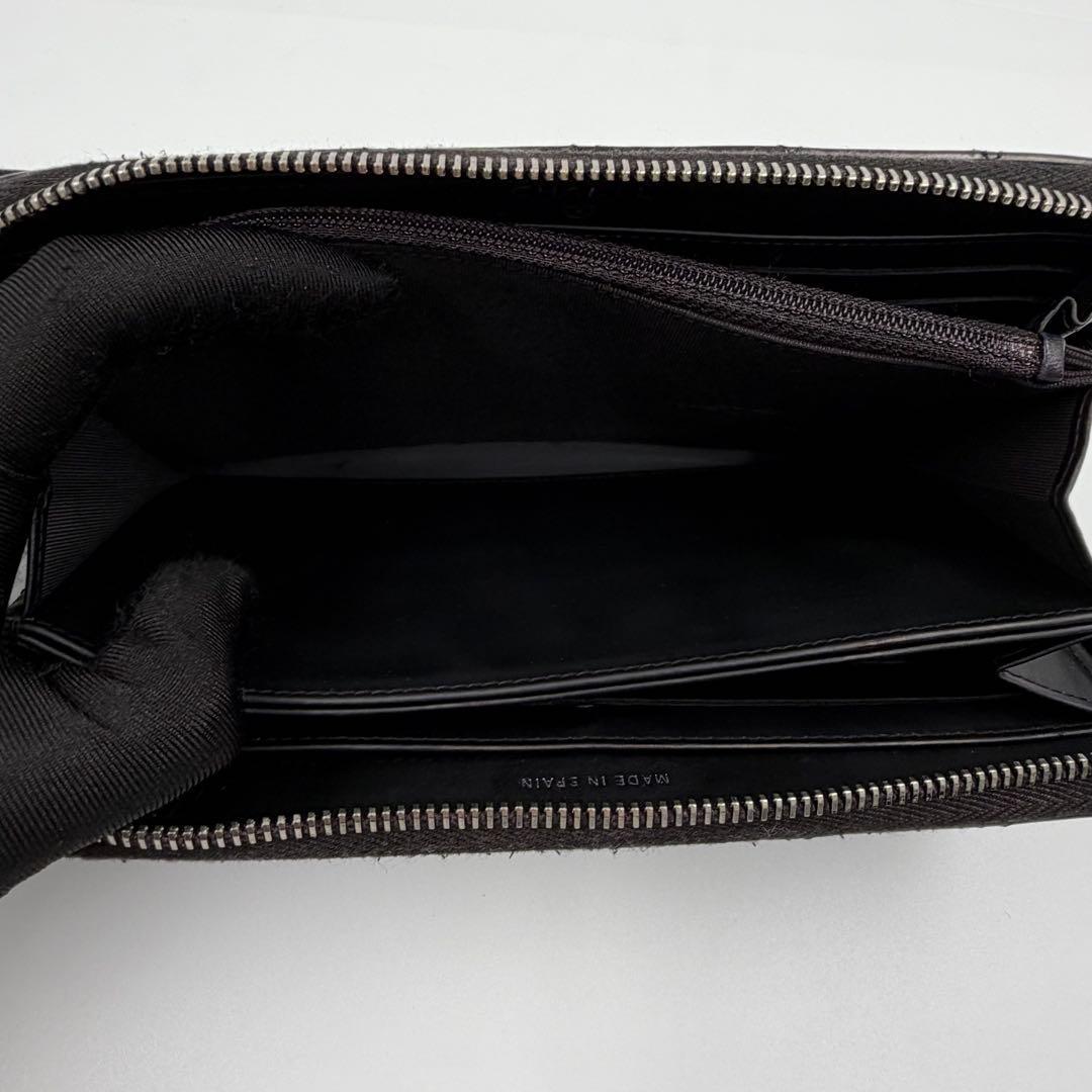 【美品】シャネル 長財布 エナメル パテント マトラッセ ココマーク 黒 820