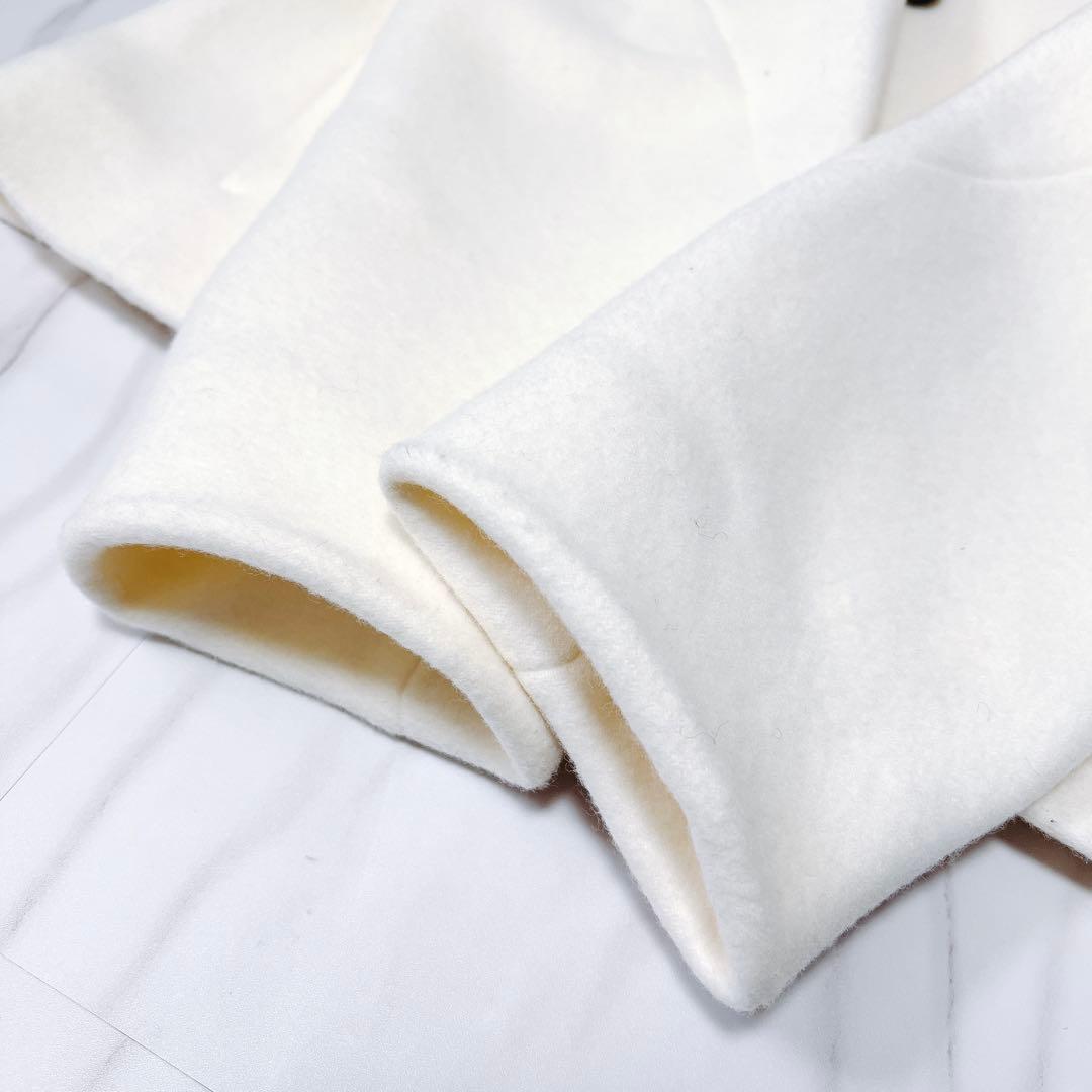 《タグ付き完売品》アルアバイル　ダブルビーバーノーカラージャケット ホワイト 1