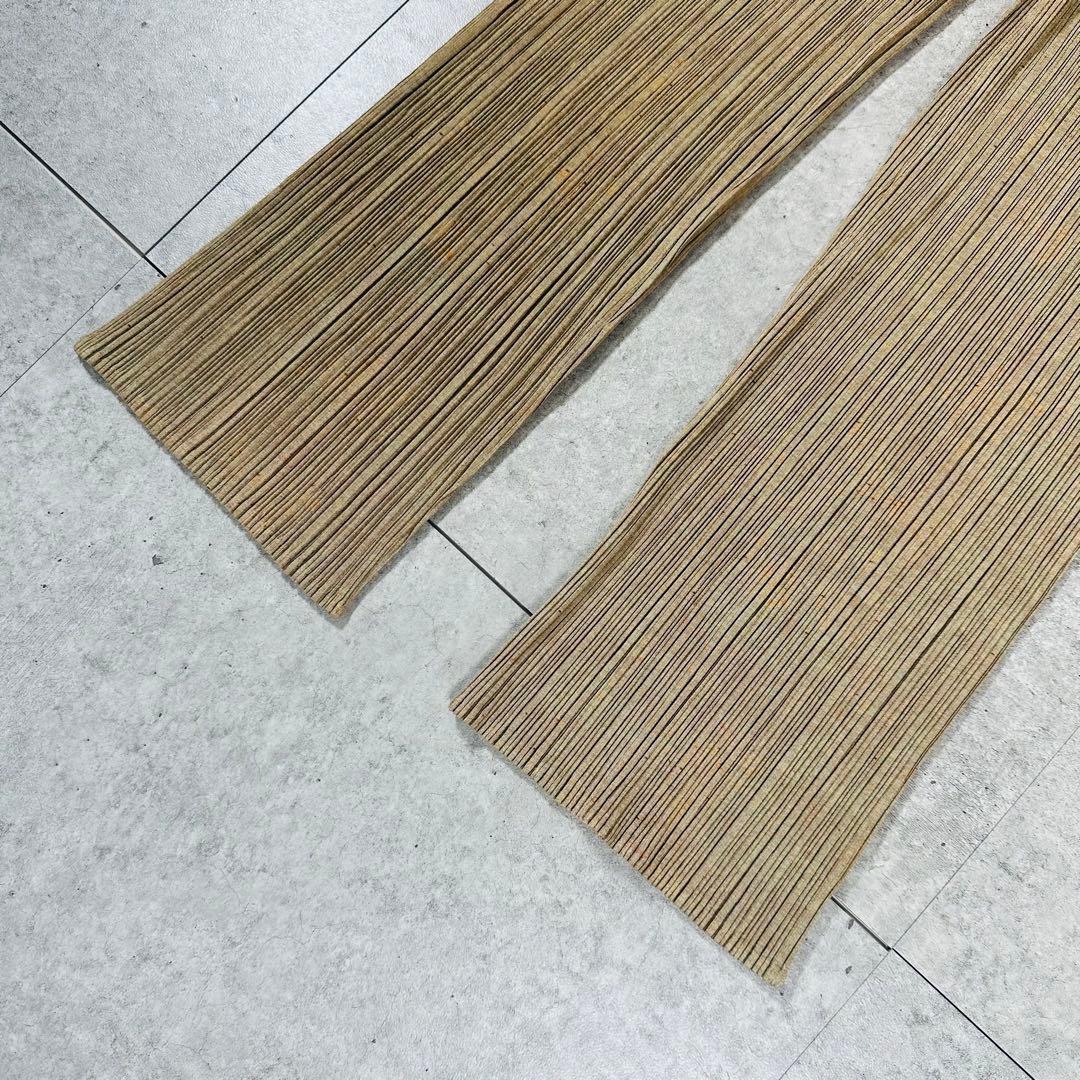 美品 プリーツプリーズ プリーツ加工 プリーツパンツ イッセイミヤケ ベージュ