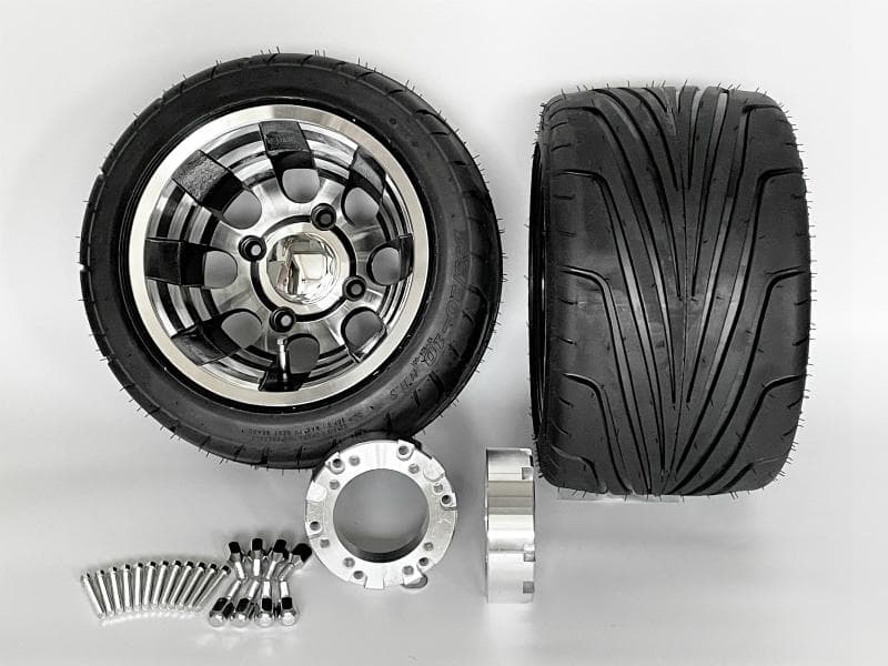 ジャイロ ブラック アルミホイール引っ張りタイヤ＆スペーサー40ｍｍセット