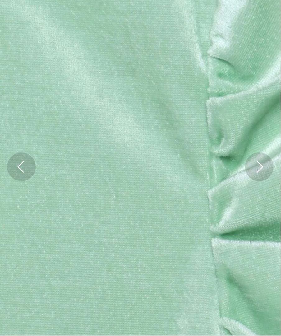 ＜H＞ベロア シャーリングスリーブカットソー