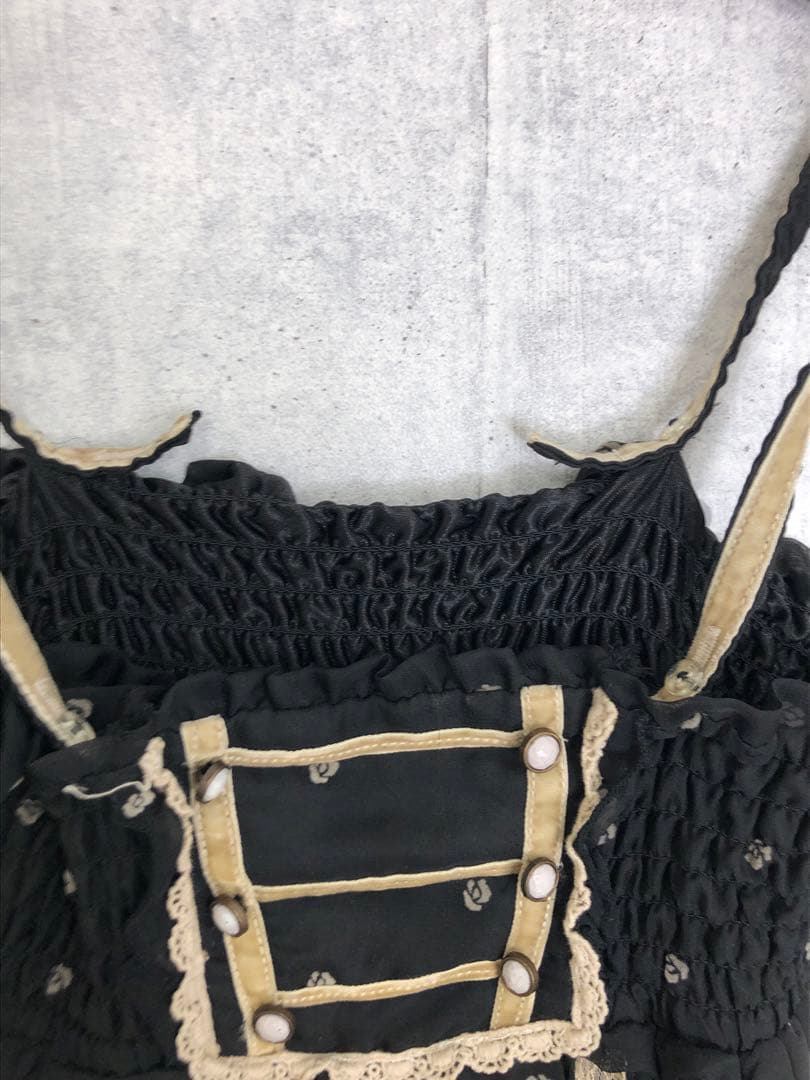 axes femme 古着 ナポレオンデザイン キャミ ミニワンピース