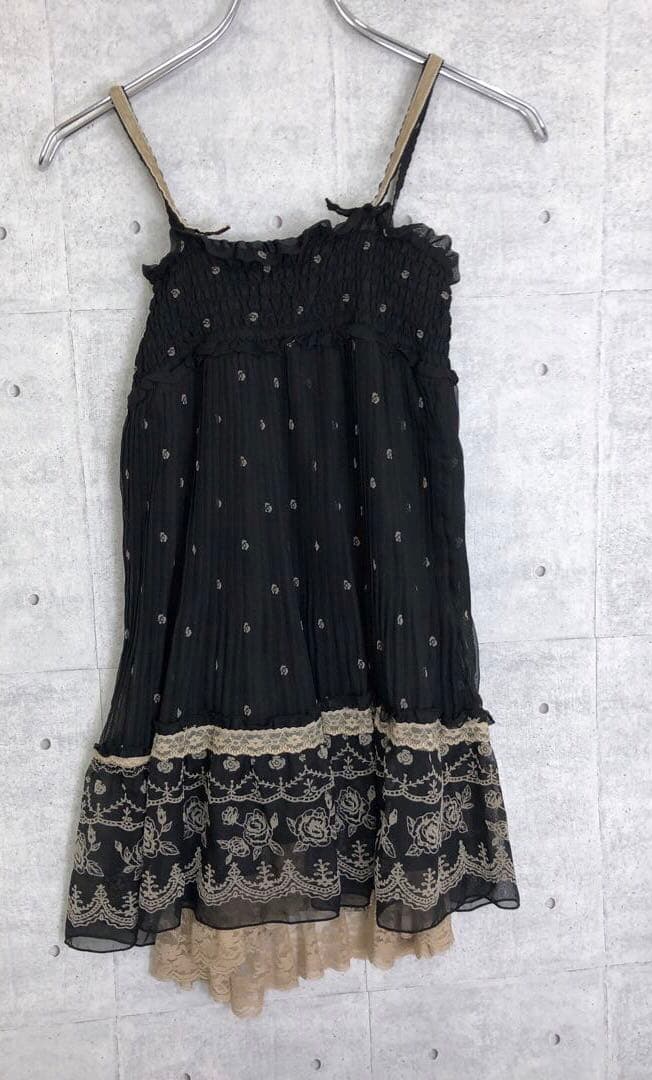 axes femme 古着 ナポレオンデザイン キャミ ミニワンピース