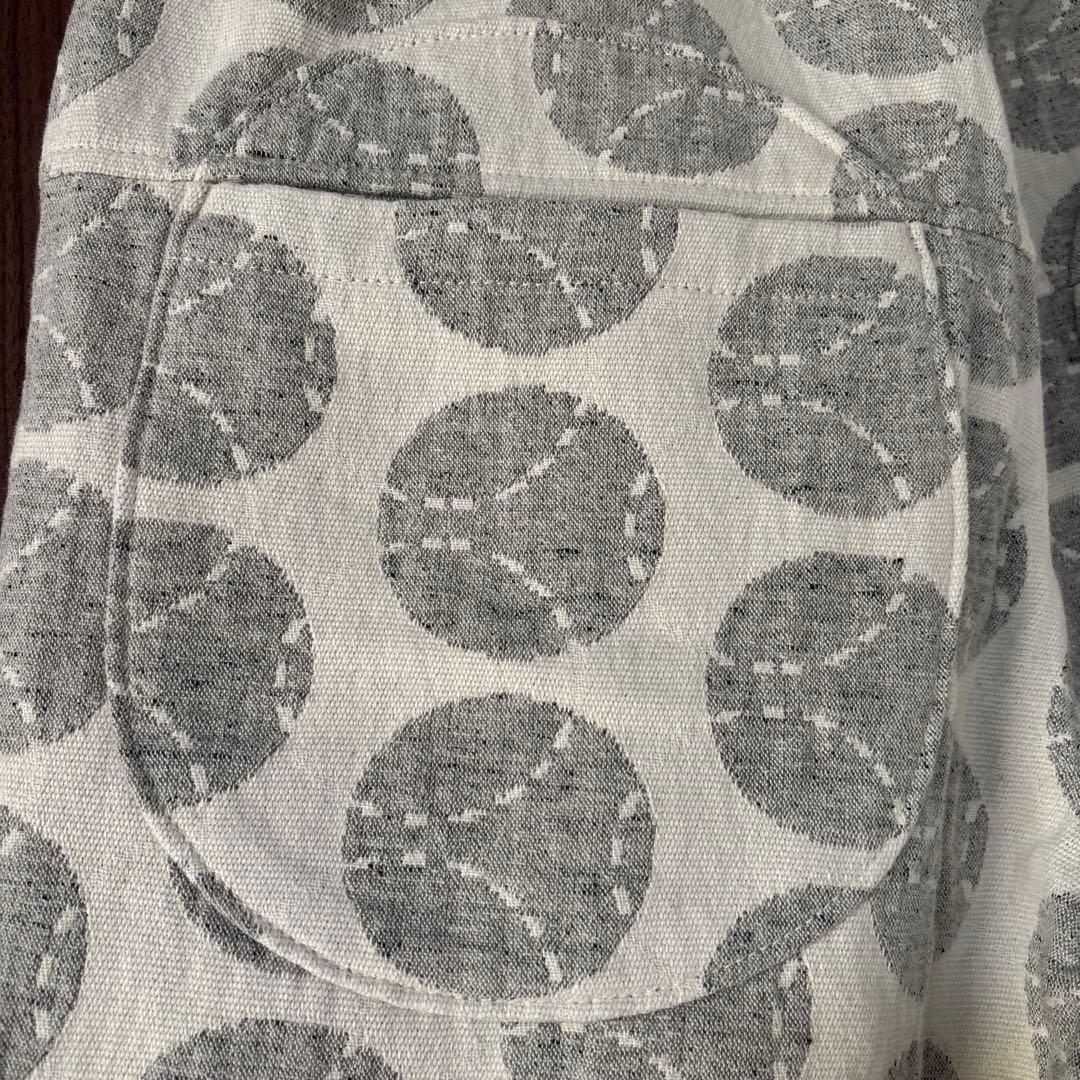 ドット柄カジュアルパンツ グレーとホワイト