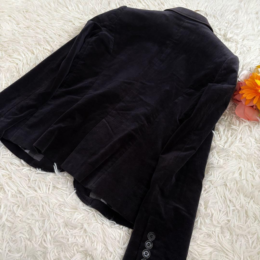 バーバリーロンドン　ベロア　ジャケット　ロゴ　ノバチェック　テーラード