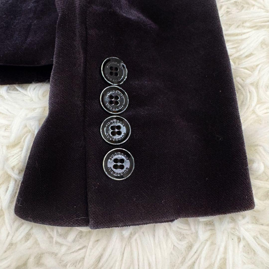 バーバリーロンドン　ベロア　ジャケット　ロゴ　ノバチェック　テーラード