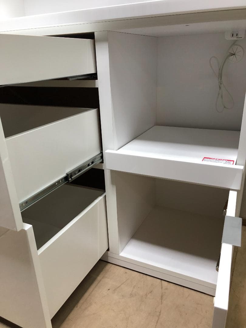 美品　ニトリ　エトナ・食器棚・キッチンボード　幅105cm　73027-3-00