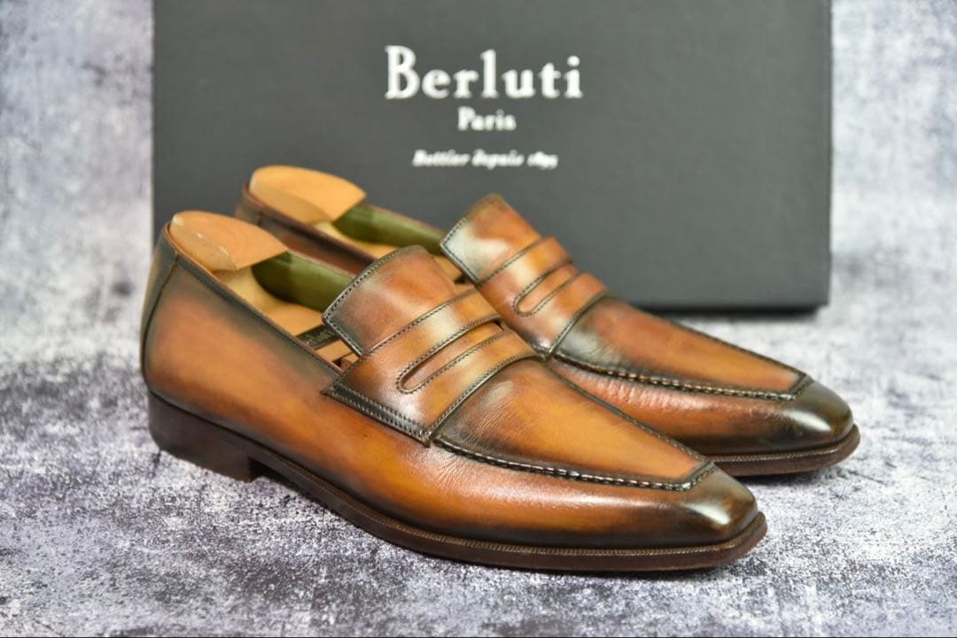 純正ツリー付　ベルルッティ　アンディ　サイズ7.5　ブラウンパティーヌ