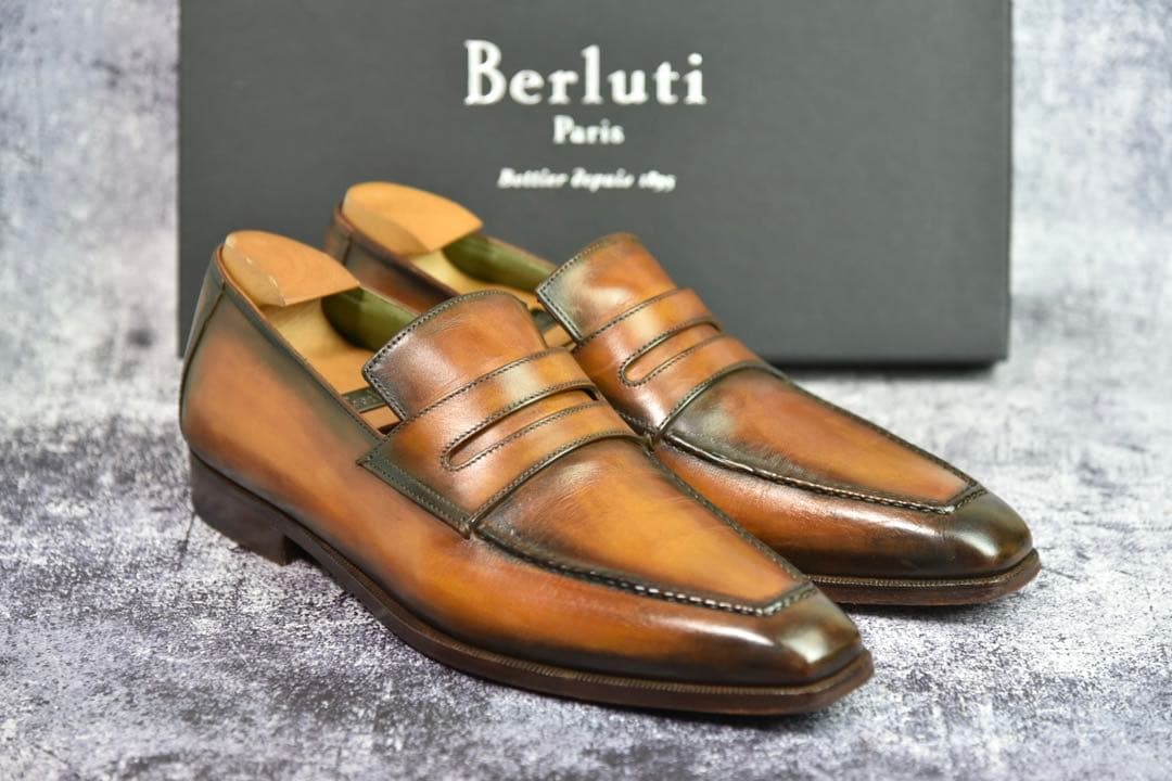 純正ツリー付　ベルルッティ　アンディ　サイズ7.5　ブラウンパティーヌ