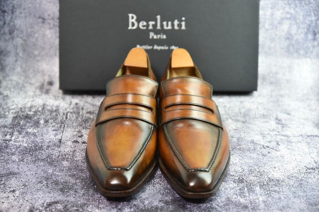 純正ツリー付　ベルルッティ　アンディ　サイズ7.5　ブラウンパティーヌ