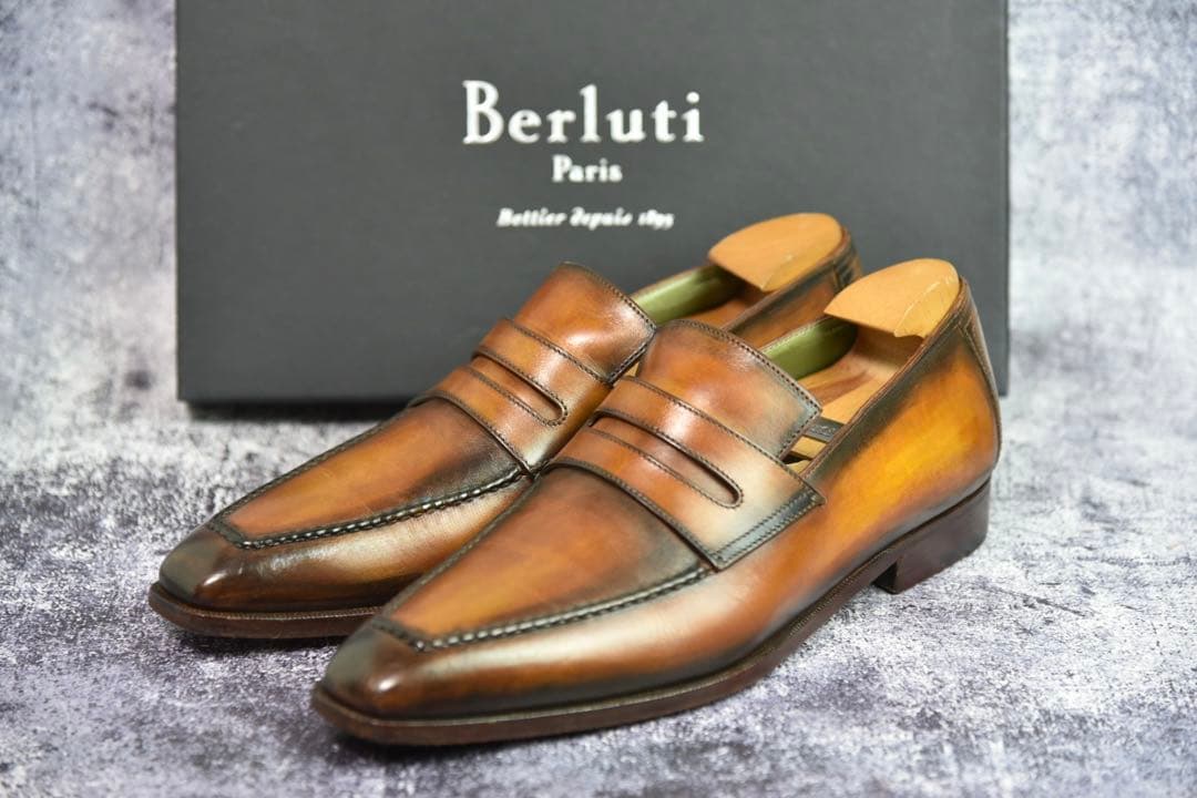 純正ツリー付　ベルルッティ　アンディ　サイズ7.5　ブラウンパティーヌ