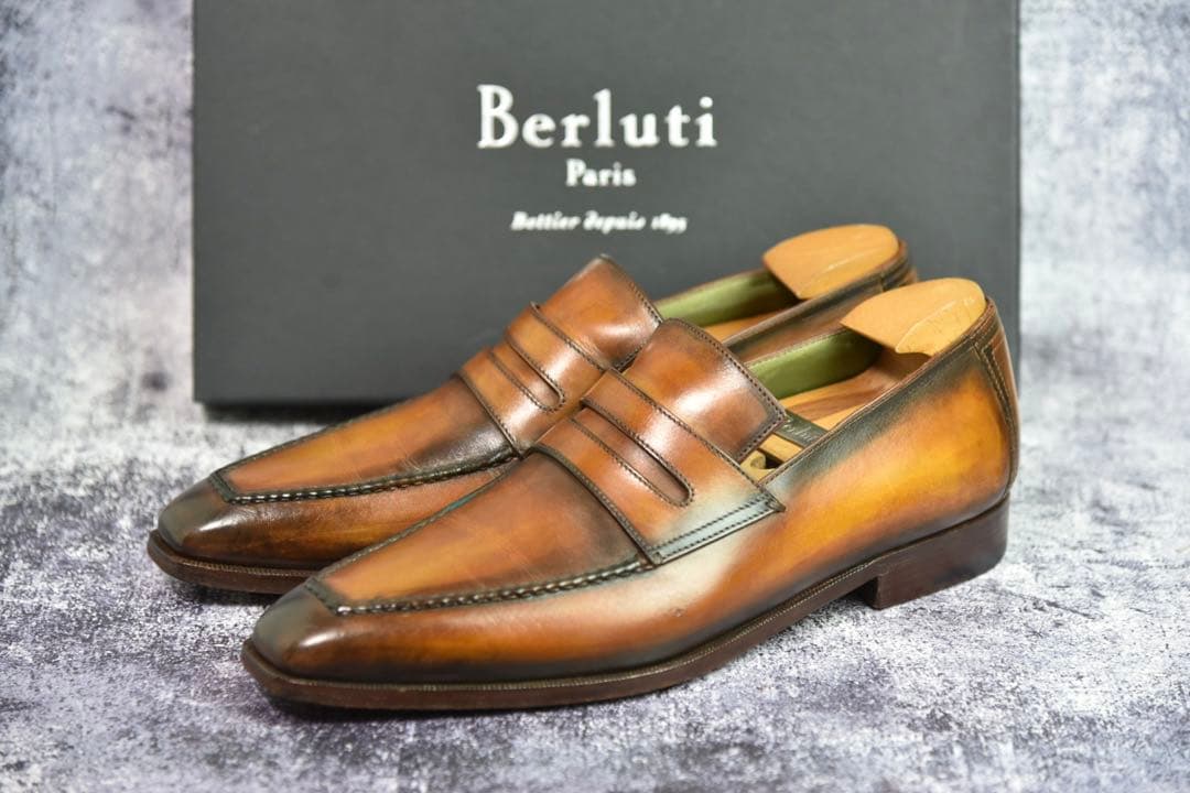 純正ツリー付　ベルルッティ　アンディ　サイズ7.5　ブラウンパティーヌ