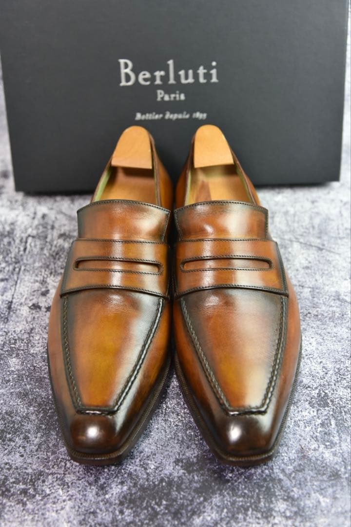 純正ツリー付　ベルルッティ　アンディ　サイズ7.5　ブラウンパティーヌ