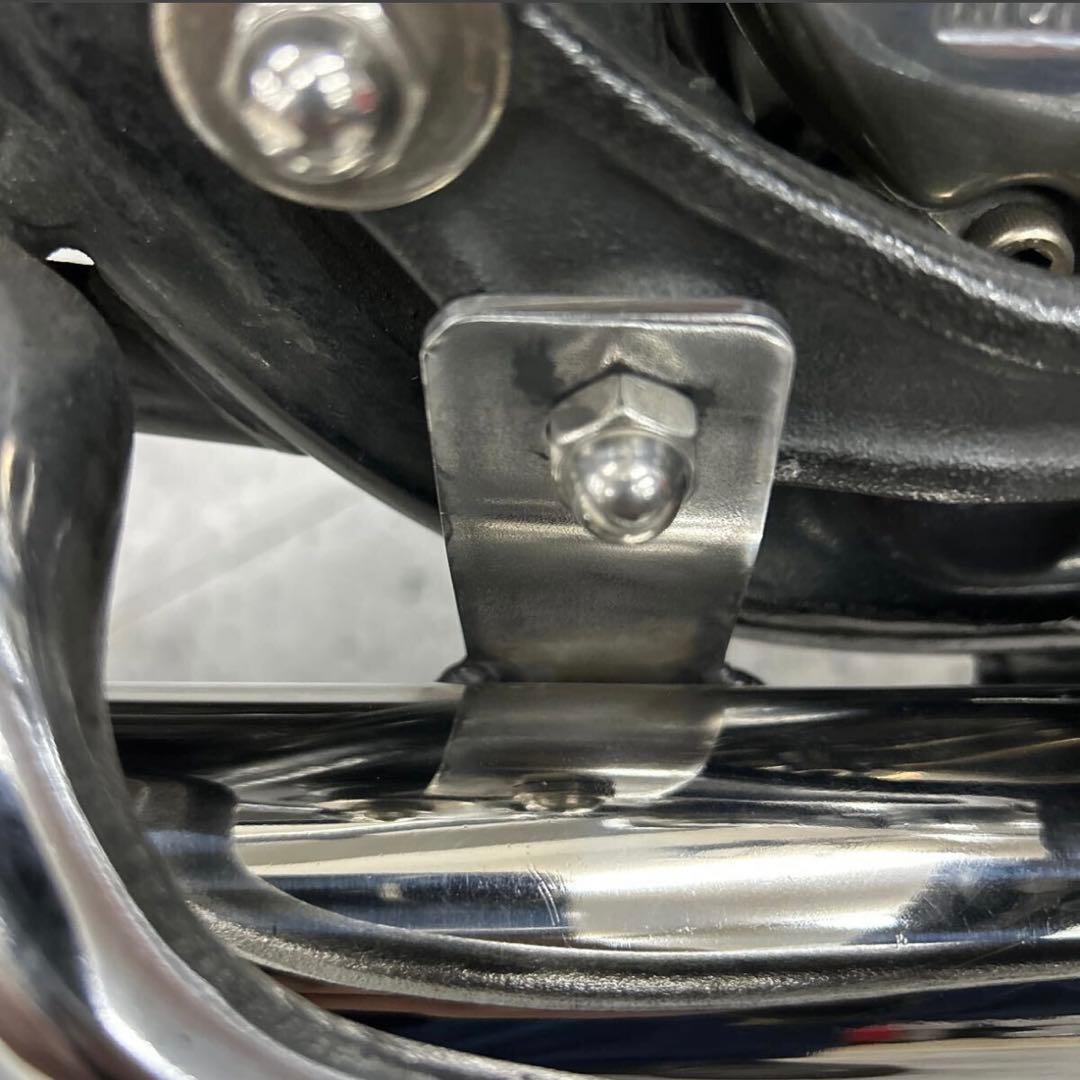 t*4様 SR400 ワンオフ ステンレス鏡面ベリーショートスラッシュカットマフ