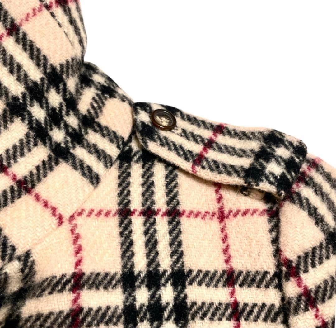 美品　BURBERRY LONDON ノバチェック総柄ウールロングコート　ホース
