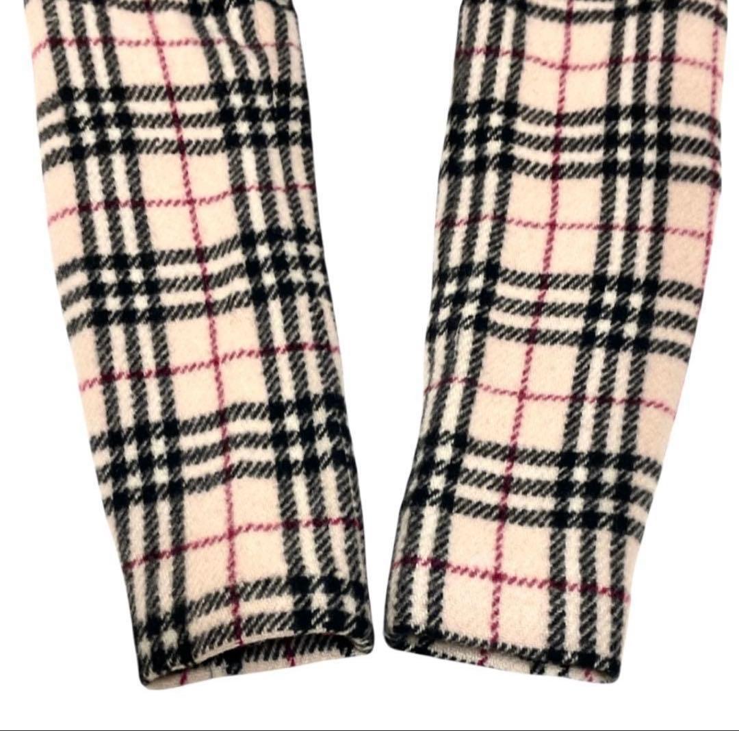 美品　BURBERRY LONDON ノバチェック総柄ウールロングコート　ホース